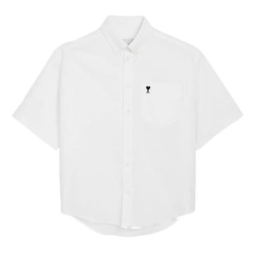 AMI Herzgesticktes Logo Baumwolle Oversized Kurzarm-Shirt 158093950 [P]