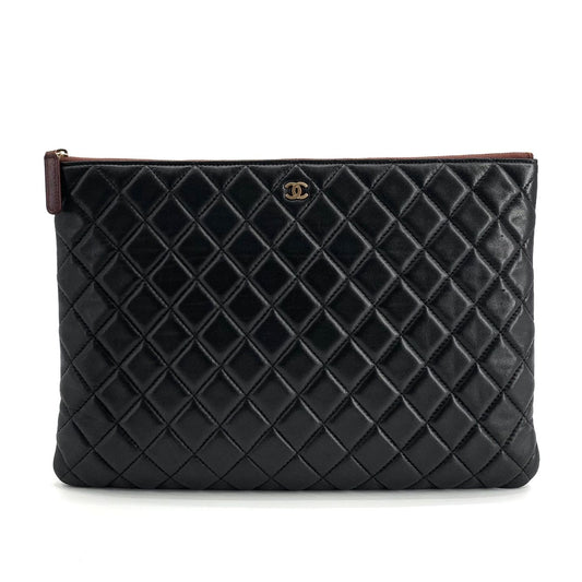 CHANEL Gold-Tone Lambskin Clutch Large 158094992 [P]