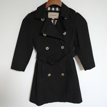 BURBERRY Damen Kinderjacke Mantel Gürtel schwarz kariert 8Y 158099253 [P]