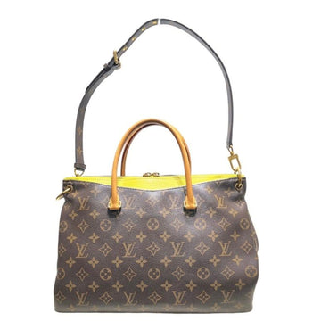 Louis Vuitton Palace MM Tote Bag Shoulder Bag Brown Lime Yellow 158107718 [P]