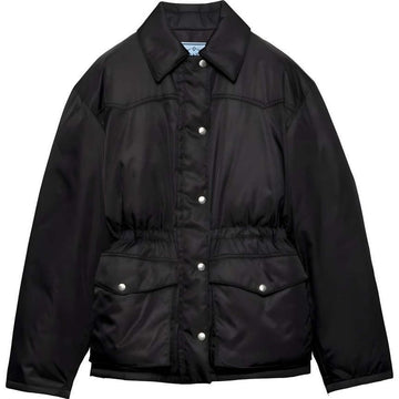 PRADA Dreiecklogo Gänsedaunenjacke Schwarz 158086798 [P]