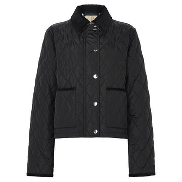 BURBERRY 26SS Schwarze Sand Quilted Padded Crop Jacke 8107465 158111970 [P]