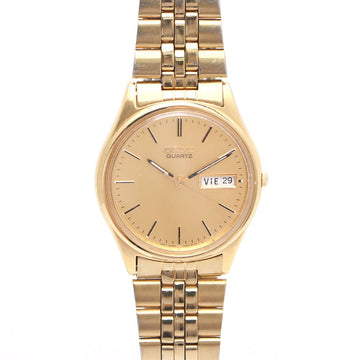 SEIKO 7N43-8A39 Quarz Herrenuhr mit Goldgehäuse 35mm 158120574 [P]