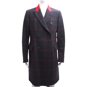 Paul Smith Virgin Wool Navy Check Double-Breasted Men's Coat 81503972 158121359 [P]
