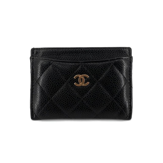 CHANEL クラシックキャビアゴールドカードホルダー 158121939 [P]