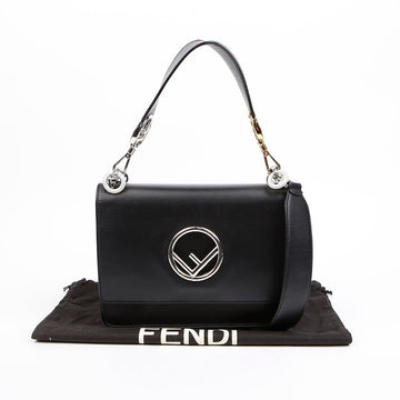 FENDI Tote Schultertasche aus schwarzem Leder 157298205 [P]