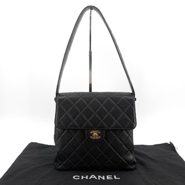 CHANEL キャビア クラシック ダブル フラップ チェーン ショルダーバッグ 158122594 [P]