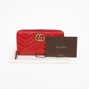GUCCI Marmont Matelassé Reißverschluss Geldbörse Rot 158092561 [P]