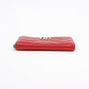 GUCCI GG Marmont Matelassé Zipper Long Wallet Red 158092561 [P]
