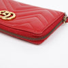 GUCCI GG Marmont Matelassé Zipper Long Wallet Red 158092561 [P]