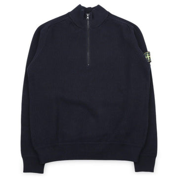 STONE ISLAND 男性用ワッペン反ジップコットンニット(ネイビー) L1S15 5100124 S00D8 V0020 151802705 [P]