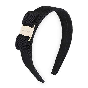 Salvatore Ferragamo Women's Bow Hairband with Gold Clasp (Black) 344311 572738 151943672 [P]