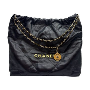 CHANEL Shiny Calfskin Small Shoulder Bag Black with Gold Hardware AS3260 158122652 [P]
