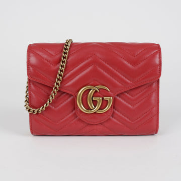 Gucci GG Marmont Matelassé Mini Chain Crossbody Bag 474575 5332619360 157638461 [P]
