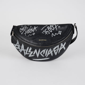 Balenciaga Graffiti Souvenir Chain Belt Bag Black 157797080 [P]