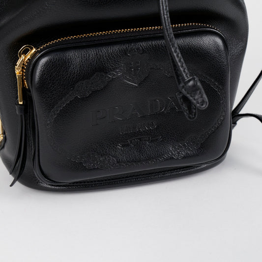 PRADA グレース ソフト レザー バケットバッグ ブラック 157816868 [P]