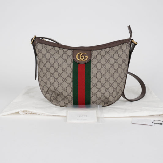 Gucci Ophidia GG Supreme Canvas Hobo Shoulder Bag Brown 157832404 [P]