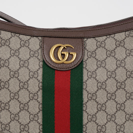 Gucci Ophidia GG Supreme Canvas Hobo Shoulder Bag Brown 157832404 [P]