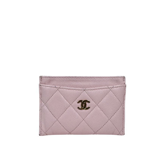 CHANEL クラシックカーフィアカードホルダー財布ゴールドピンク AP0213 Y33352 158123483 [P]
