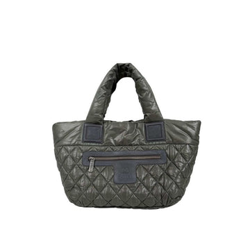 CHANEL ココ コクーン リバーシブル キルティッド ナイロン ビンテージ トートバッグ カーキ 158123484 [P]