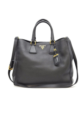 PRADA Vitelato Dino Tote Schultertasche Schwarz (BN2423) Zustand A+ 158124044 [P]