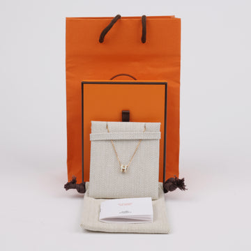 Hermes Rose Gold Popash Necklace White 157796429 [P]