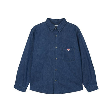 DANTON Damen Regular Kragen Hemd Licht Indigo DT-B0442-LI 154327745 [P]