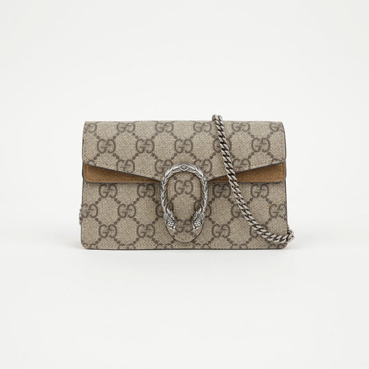 GUCCI ディオニソス GG スープリーム スーパー ミニ チェーンバッグ サンド 157797257 [P]
