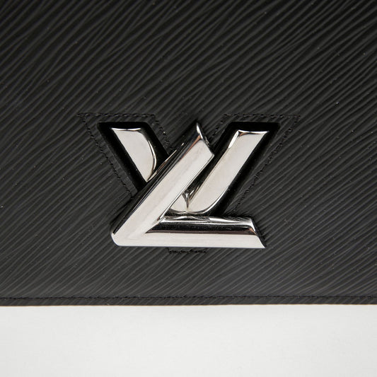 LOUIS VUITTON ツイスト エピ レザー ベルト チェーン ポーチバッグ ブラック シルバー 157797279 [P]