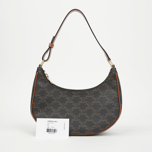 CELINE トリオンフ キャンバス アバ ホーボーバッグ ブラウン 157797356 [P]