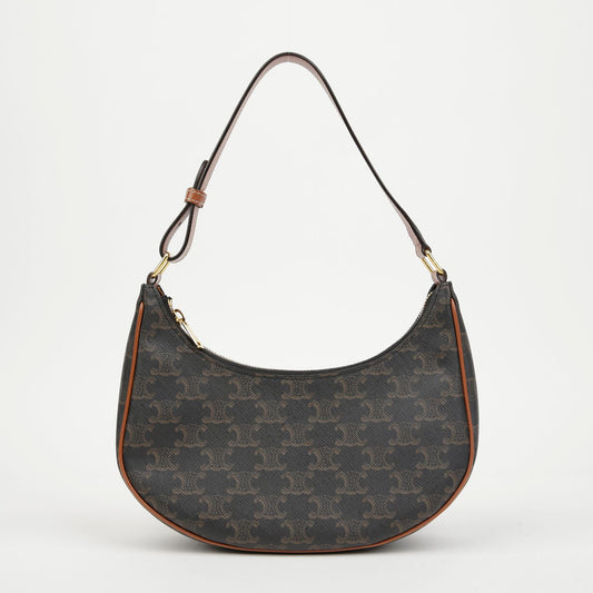 CELINE トリオンフ キャンバス アバ ホーボーバッグ ブラウン 157797356 [P]