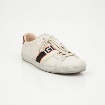 GUCCI Ace Banding Weiße Leder Sneakers 157898771 [P]