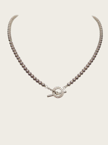 Tiffany & Co Metal Rose Gold Ball Bead Toggle Chain Necklace 158124555 [P]