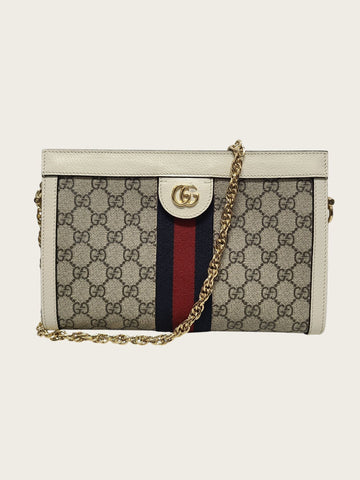 GUCCI Weißer Ophidia GG kleiner Ketten-Schultertasche 158124591 [P]