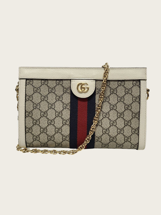 Gucci White Ophidia GG Small Chain Shoulder Bag 158124591 [P]