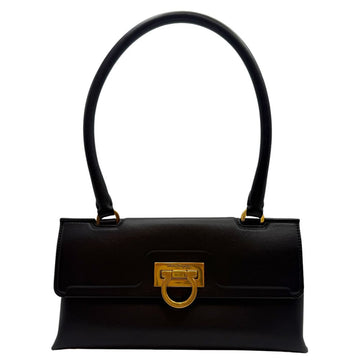 SALVATORE FERRAGAMO Gancini Swing Schultertasche Schwarz Gold 21 1495 158124850 [P]