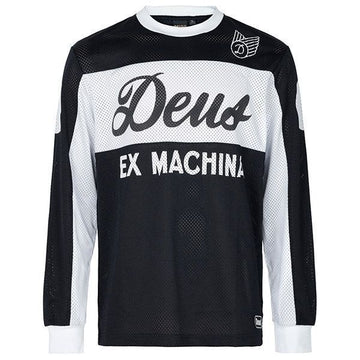 Deus Ex Machina Black Saver Moto Jersey Long Sleeve T-Shirt 155431684 [P]