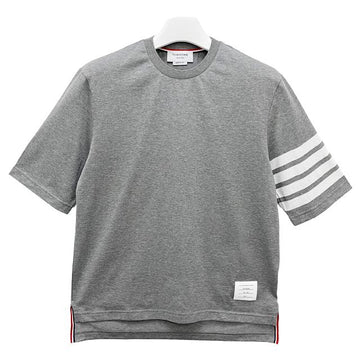 THOM BROWNE T-Shirt mit 4 Streifen in Hellgrau 158125197 [P]