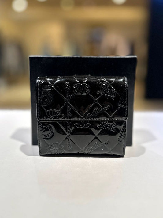CHANEL Icon Printed Black Wallet 48053 158125203 [P]