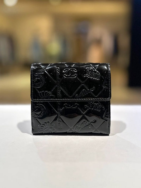 CHANEL Icon Printed Black Wallet 48053 158125203 [P]