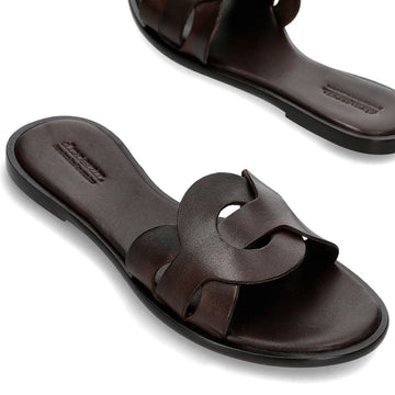 Dragon Diffusion Big Ring Ledat Sandals 5001 DKBROWN 158125279 [P]