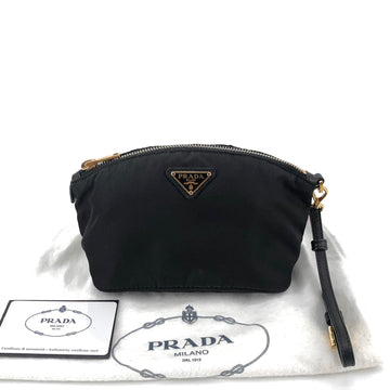 PRADA ナイロンゴールドトライアングルロゴストラップポーチ 1n1856 158127025 [P]