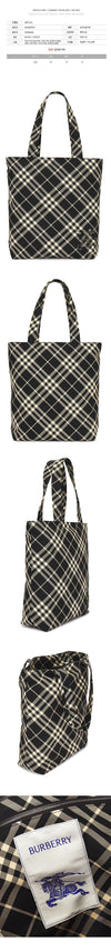 BURBERRY Vintage Check Tote Shoulder Bag Black Calico 8097720 124399574 [P]