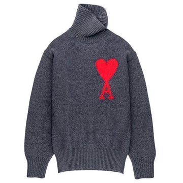 AMI Turtleneck-Pullover mit großem Herzlogo 42529947 [P]