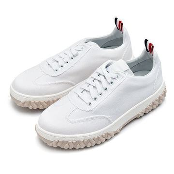 Thom Browne Fray Canvas Cable Knit Sole Field Sneakers MFD258AF0102-100 53166812 [P]