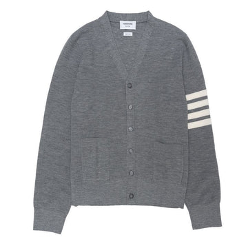Thom Browne Fine Merino Waffle 4-Bar High V-Neck Cardigan 484AY1014-055 63436441 [P]