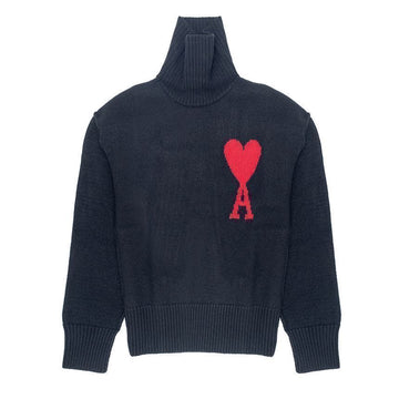 AMI Großer Herz Wolle Rollkragenpullover 65274462 [P]
