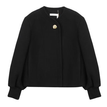 Chloe Balloon Sleeve Short Wool Coat 78067976 [P]