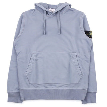 Stone Island Men's Cotton Hoodie with Patch (Abio Blue) L1S15 6100062 S0051 V0 152864975 [P]