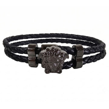 Versace Medusa Leather Bracelet Black 158150724 [P]
